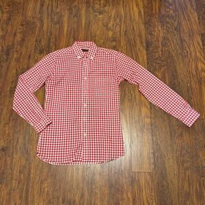 KJP Kiel James Patrick Red White Gingham Check Shirt Small S Made in USA